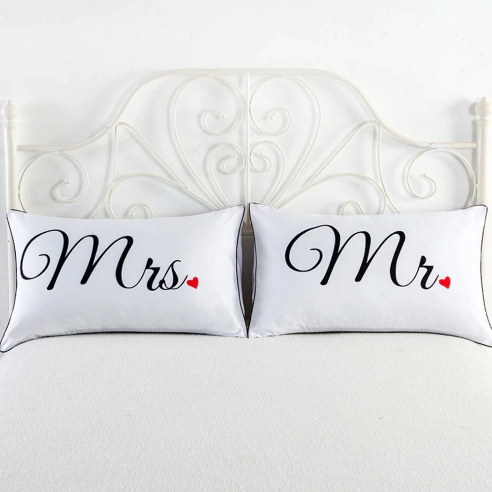 Mr. and Mrs. Decorative Queen Pillowcases